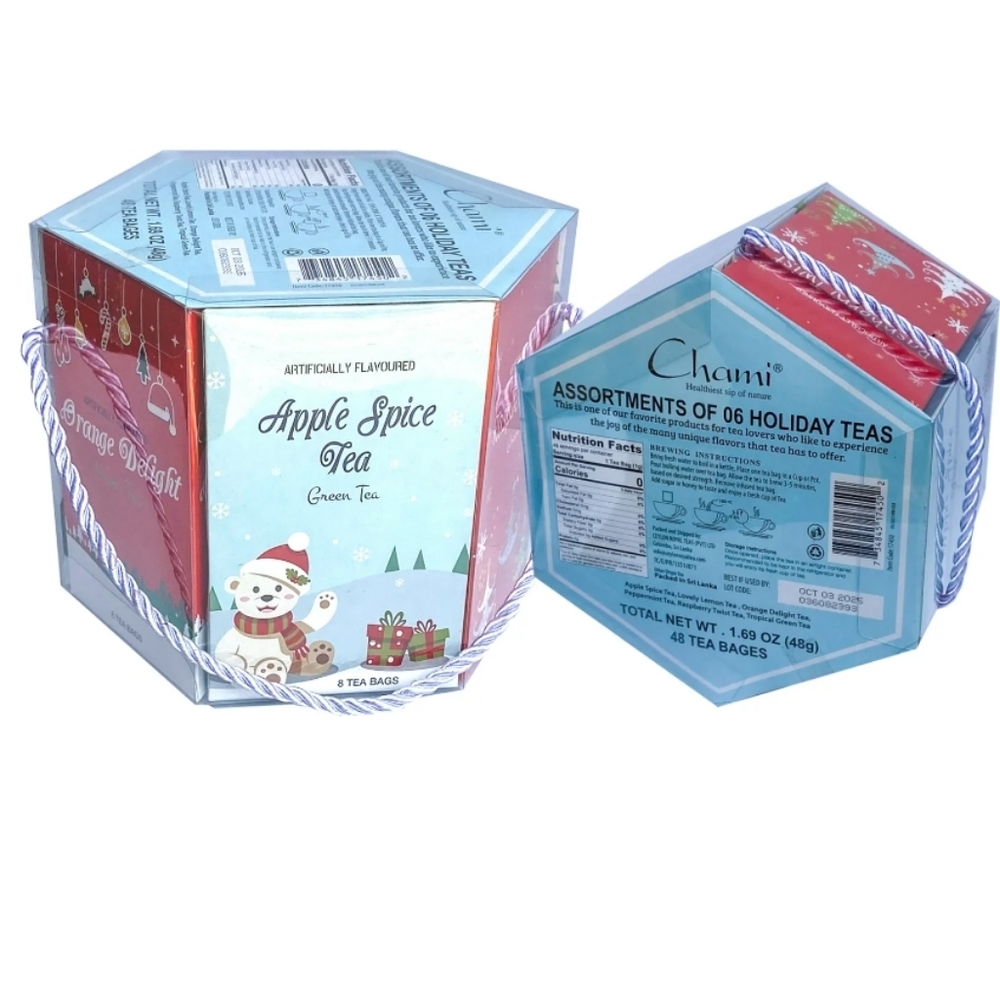 Chami Tea Hexagon w/ 6 Festive Flavors